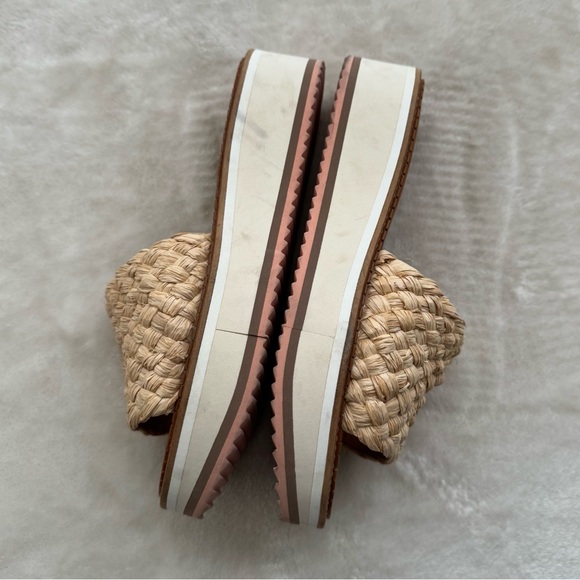 Robert Clergerie Fleurin Natural Woven Raffia Platform Wedge Sandals Size 10.5 - Picture 8 of 12